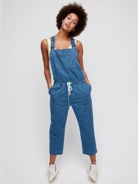 Wilfred Free Women's Blue Denim Overalls Jumpsuit - Casual Pull-On Style Small